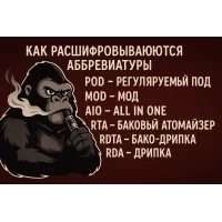КАК РАСШИФРОВЫВАЮТСЯ АББРЕВИАТУРЫ POD, MOD, AIO, RTA, RDTA, RDA В ВЕЙПИНГЕ