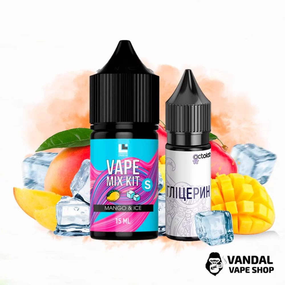 Набір Vape Mix Kit 30 мл 50 мг зі смаком манго з холодком Набір Vape Mix Kit 30 мл 50 мг зі смаком манго з холодком