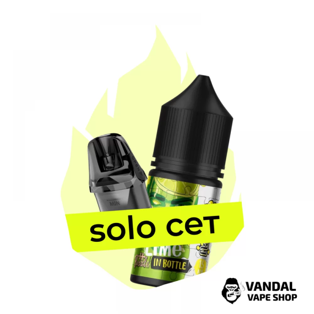 Комбінація Solo URSA №2: Картридж Lost Vape Ursa Nano V3 1.0 Ом + набір для самозамісу Inbottle Puzzle Lime Lemonade 30 мл 50 мг
