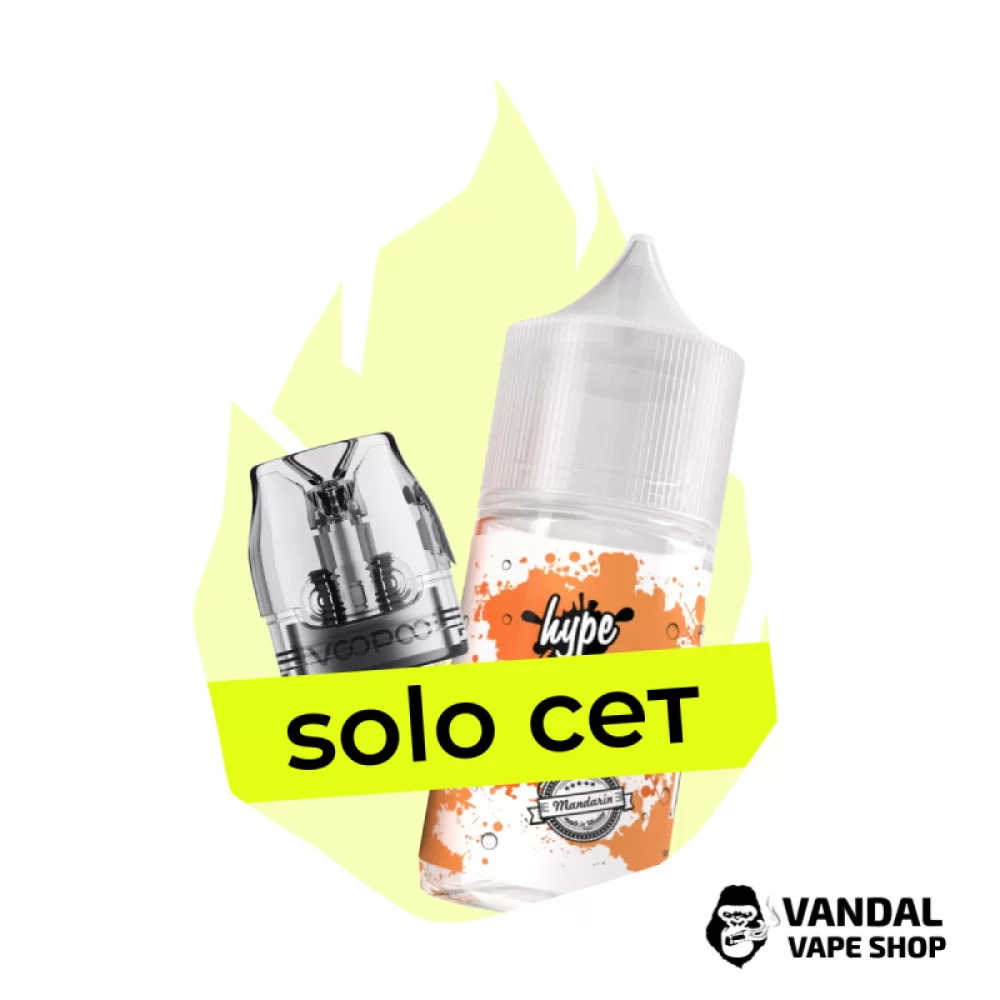 Комбинация Solo VMATE №1: Картридж Voopoo VMATE V3 (Top Fill) 0.7 Ом, 3 мл + набор для самозамеса Hype Mandarin 30 мл 50 мг Комбинация Solo VMATE №1: Картридж Voopoo VMATE V3 (Top Fill) 0.7 Ом, 3 мл + набор для самозамеса Hype Mandarin 30 мл 50 мг