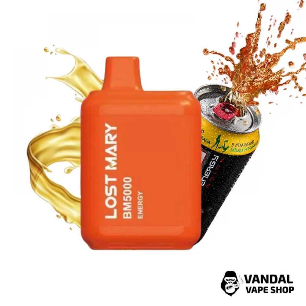Одноразовий Pod Lost Mary BM5000 650 мАг 5% на 5000 затяжок зі смаком енергетику Одноразовий Pod Lost Mary BM5000 650 мАг 5% на 5000 затяжок зі смаком енергетику