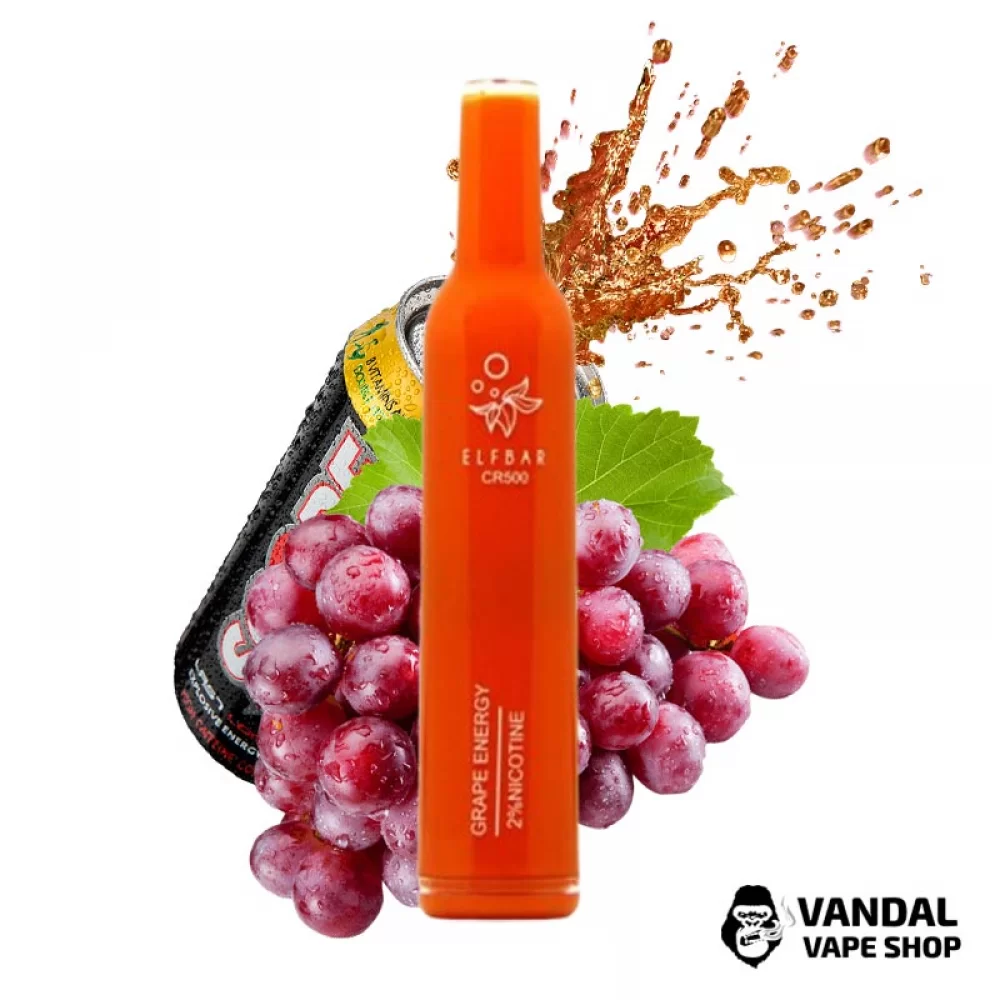 Одноразовая Pod-система Elf Bar CR 500 с крепостью никотина 2% со вкусом виноградного энергетика