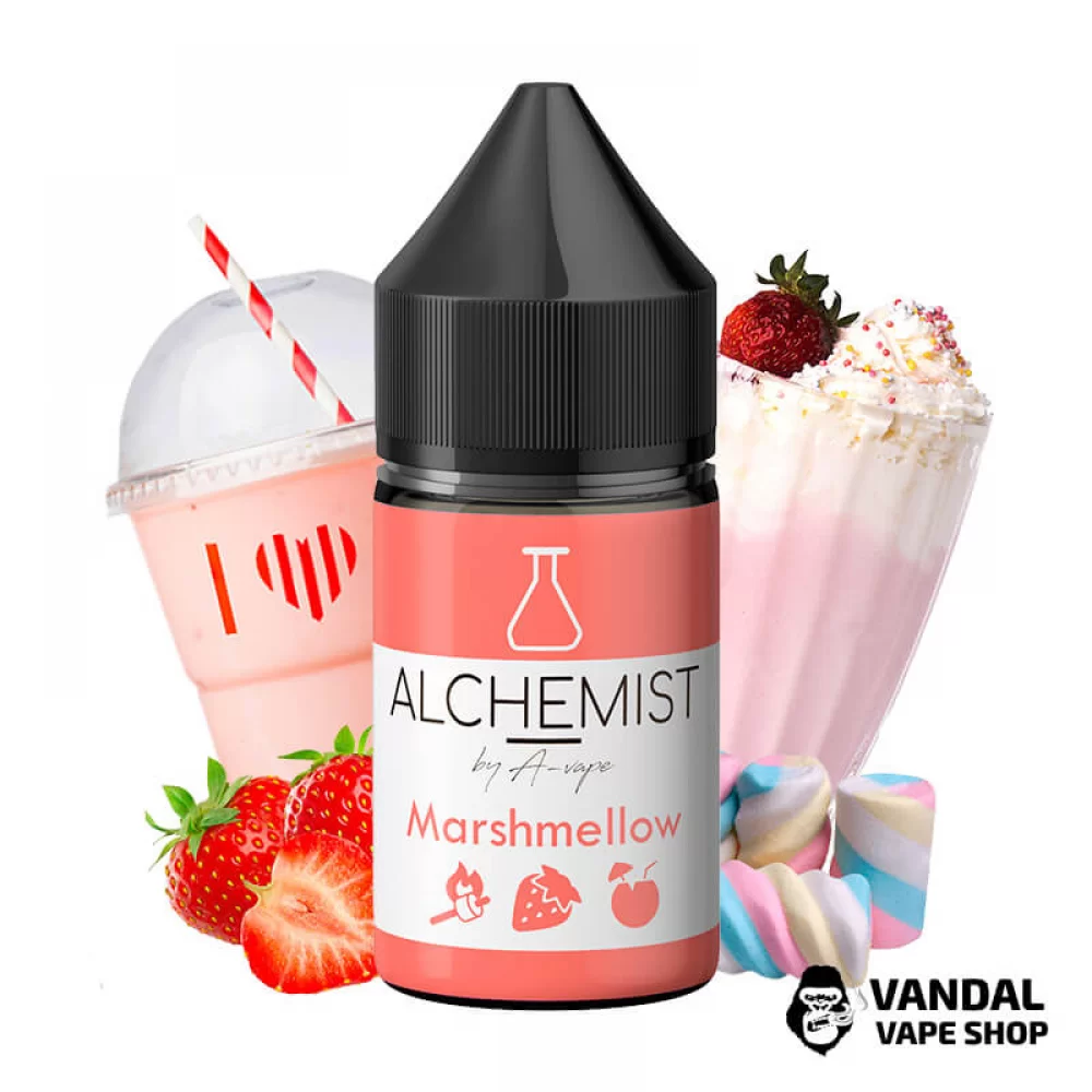Жидкость Alchemist Salt – 30 мл 35 мг на солевом никотине со вкусом клубничного милкшейка с зефирками