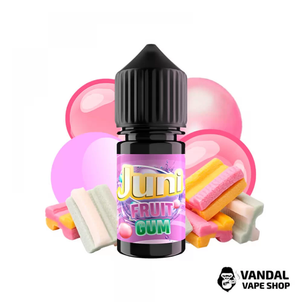 ЖИДКОСТЬ Juni 30 мл 50 мг НА СОЛЕВОМ НИКОТИНЕ со вкусом фруктовой жевательной резинки