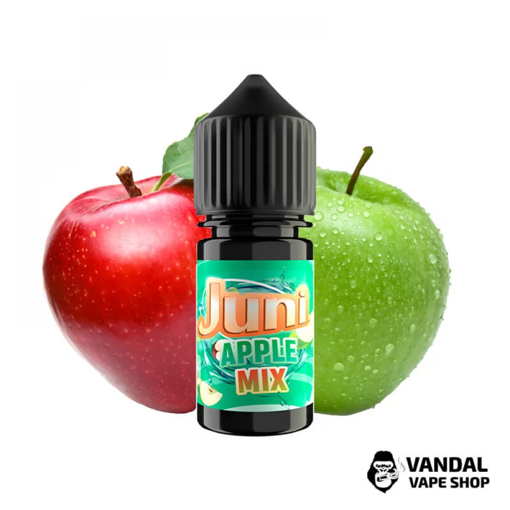 ЖИДКОСТЬ Juni 30 мл 50 мг НА СОЛЕВОМ НИКОТИНЕ со вкусом микса яблок