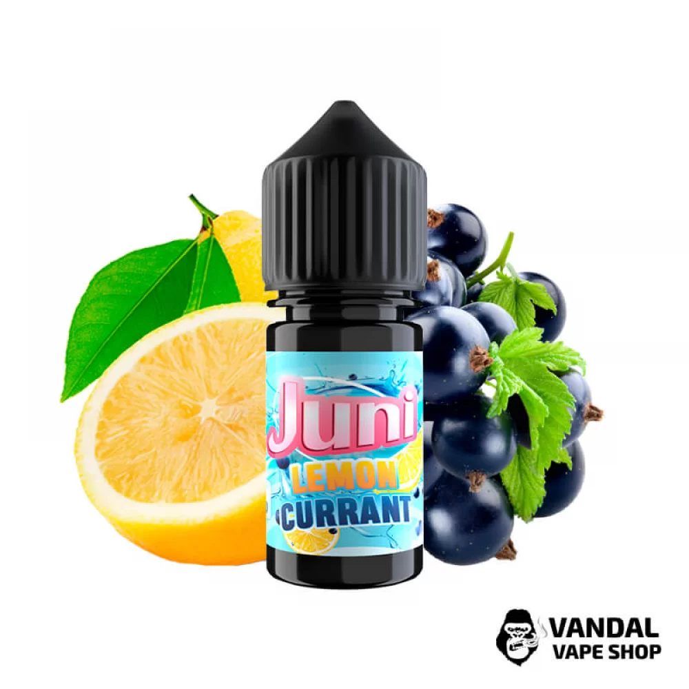 ЖИДКОСТЬ Juni 30 мл 50 мг НА СОЛЕВОМ НИКОТИНЕ со вкусом лимона и смородины