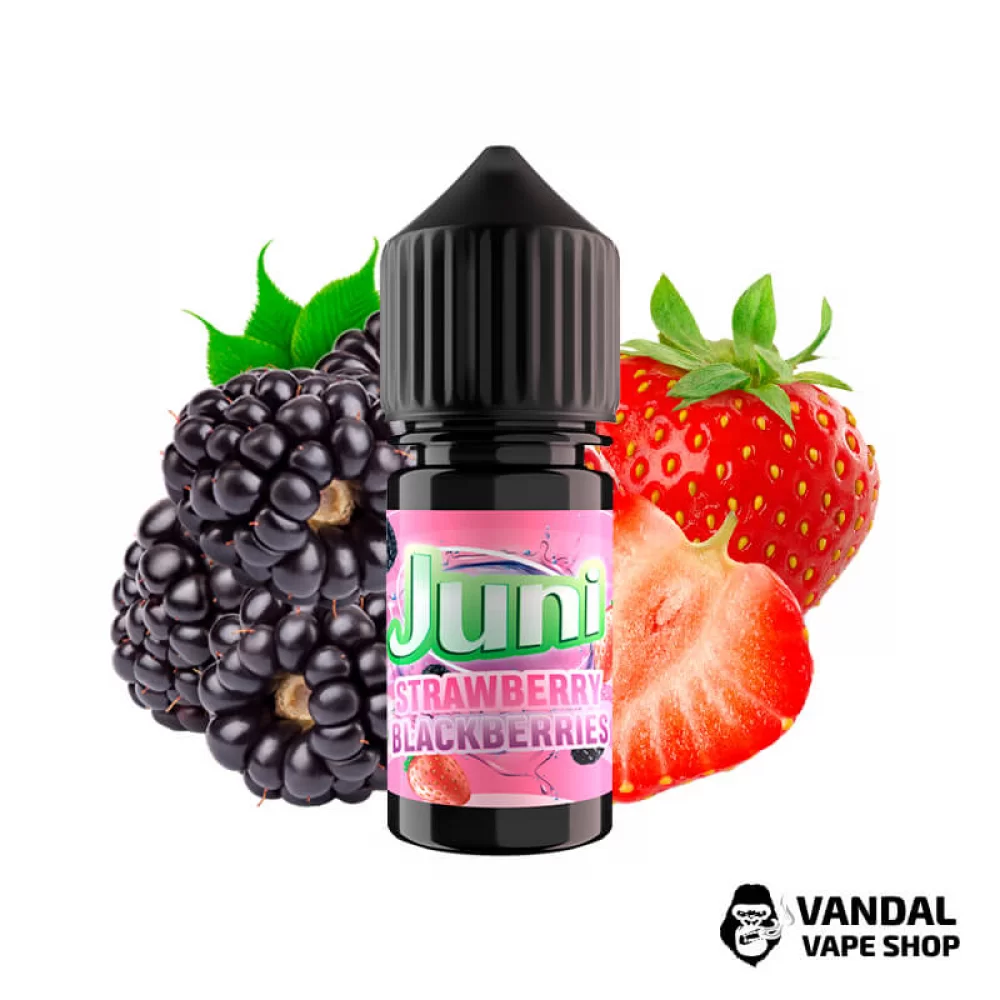 ЖИДКОСТЬ Juni 30 мл 30 мг НА СОЛЕВОМ НИКОТИНЕ со вкусом клубники и ежевики