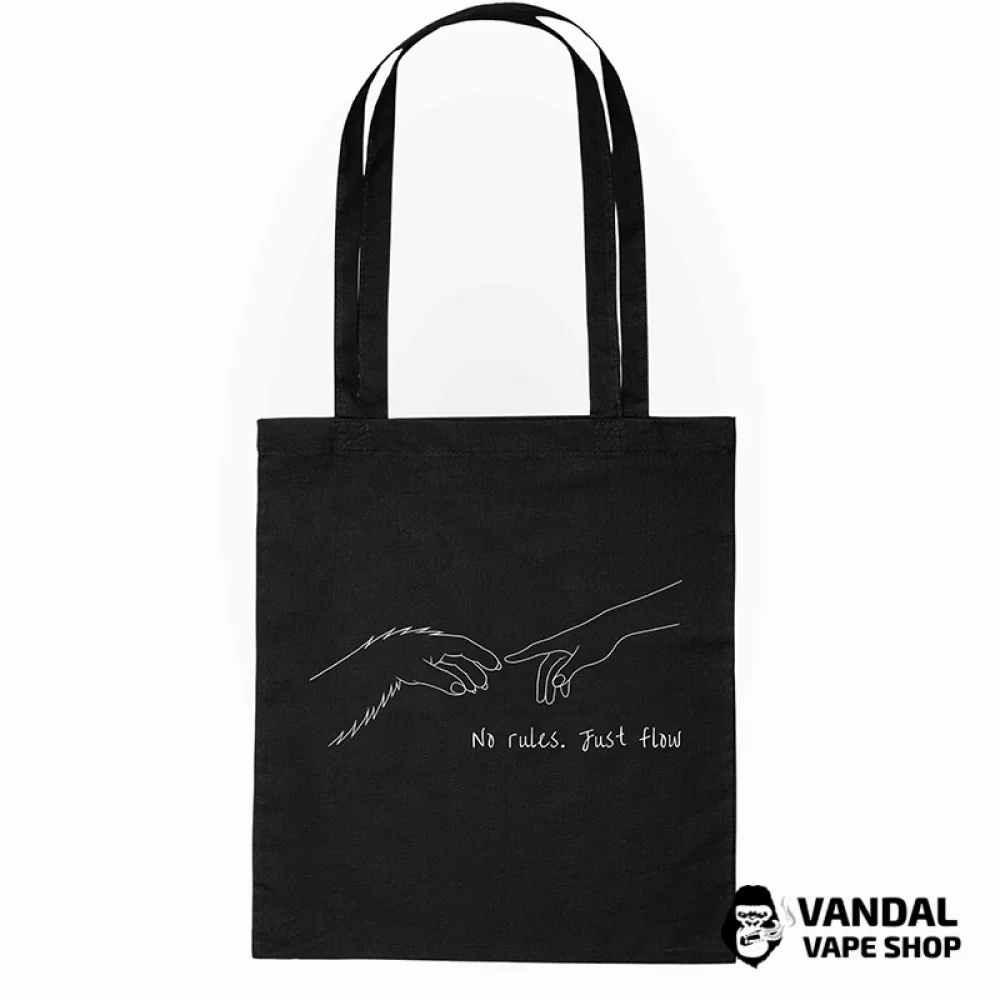 Сумка-шопер - чорна "No rules. Just flow"