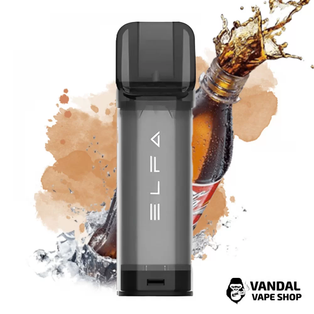 Заправленный картридж для Elf Bar ELFA 2 мл со вкусом колы Заправленный картридж для Elf Bar ELFA 2 мл со вкусом колы