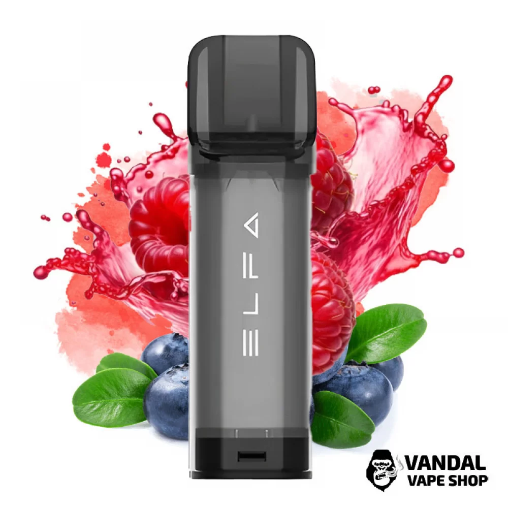 Заправленный картридж для Elf Bar ELFA 2 мл со вкусом черники и кислой малины Заправленный картридж для Elf Bar ELFA 2 мл со вкусом черники и кислой малины