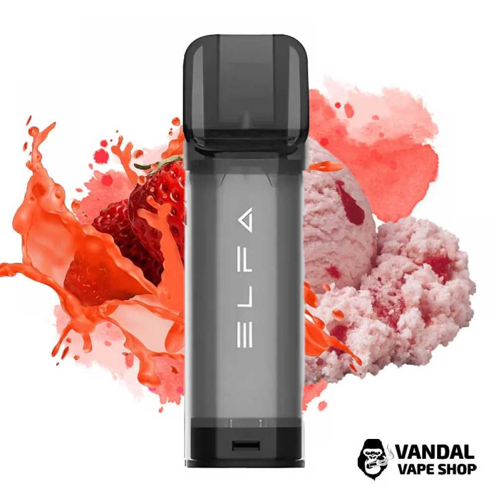 Заправленный картридж для Elf Bar ELFA 2 мл со вкусом клубничного мороженого