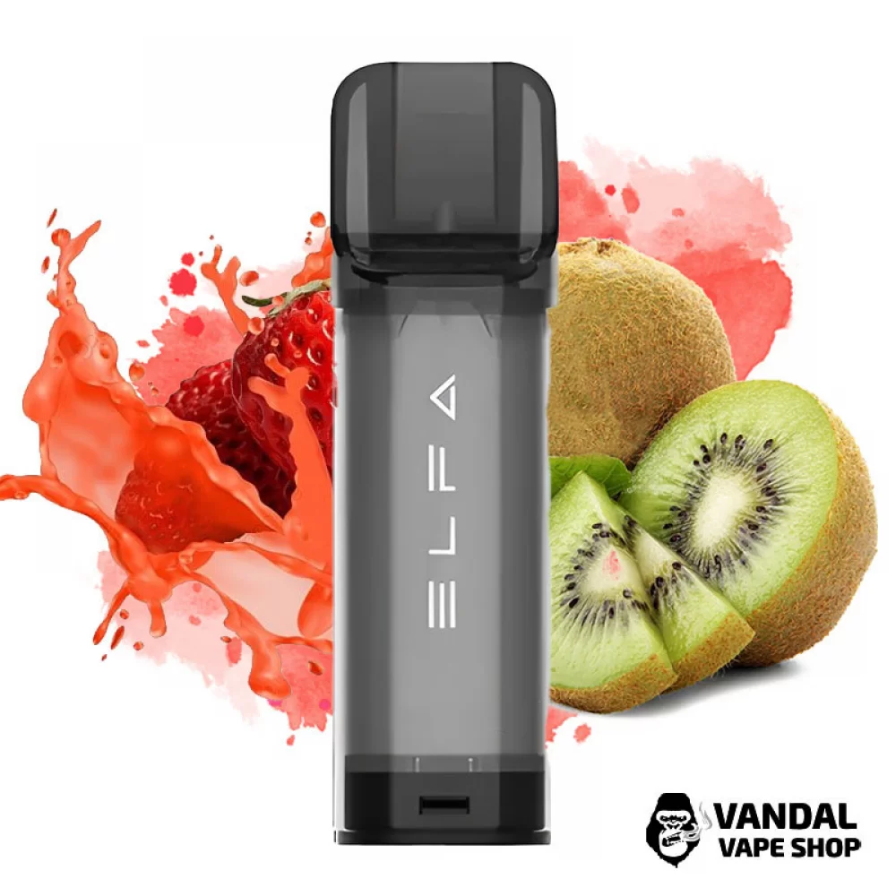 Заправленный картридж для Elf Bar ELFA 2 мл со вкусом клубники и киви Заправленный картридж для Elf Bar ELFA 2 мл со вкусом клубники и киви