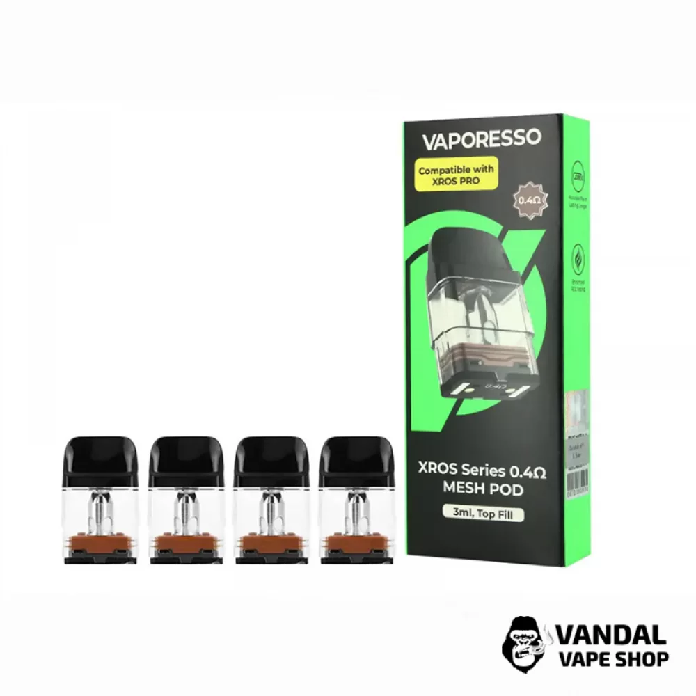 Змінний картридж Vaporesso XROS PRO 3 мл, 0.4 Ом для Vaporesso XROS PRO Змінний картридж Vaporesso XROS PRO 3 мл, 0.4 Ом для Vaporesso XROS PRO