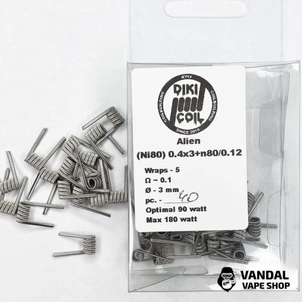 Спираль Alien 0,1 Ohm (Ni80) 0.4x3+n80/0.12