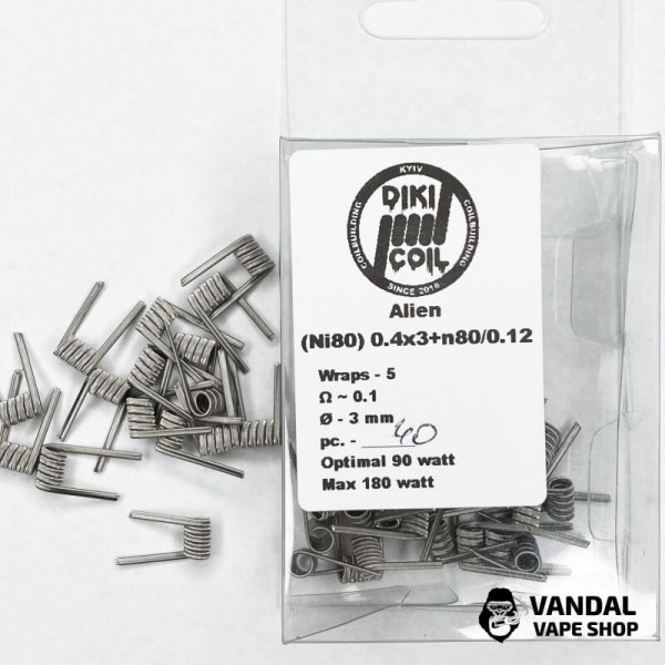 Спіраль Alien 0,1 Ohm (Ni80) 0.4x3+n80/0.12