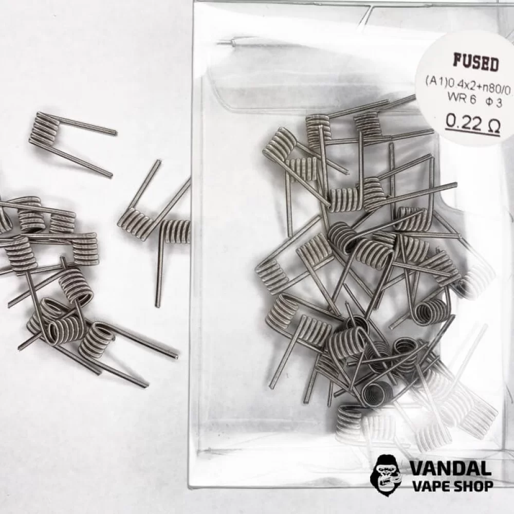 Готовая спираль Fused 0,22 Ohm (A1) 0.4x2+n80/0.12