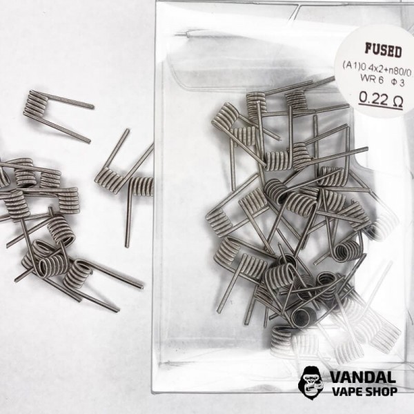 Готовая спираль Fused 0,22 Ohm (A1) 0.4x2+n80/0.12