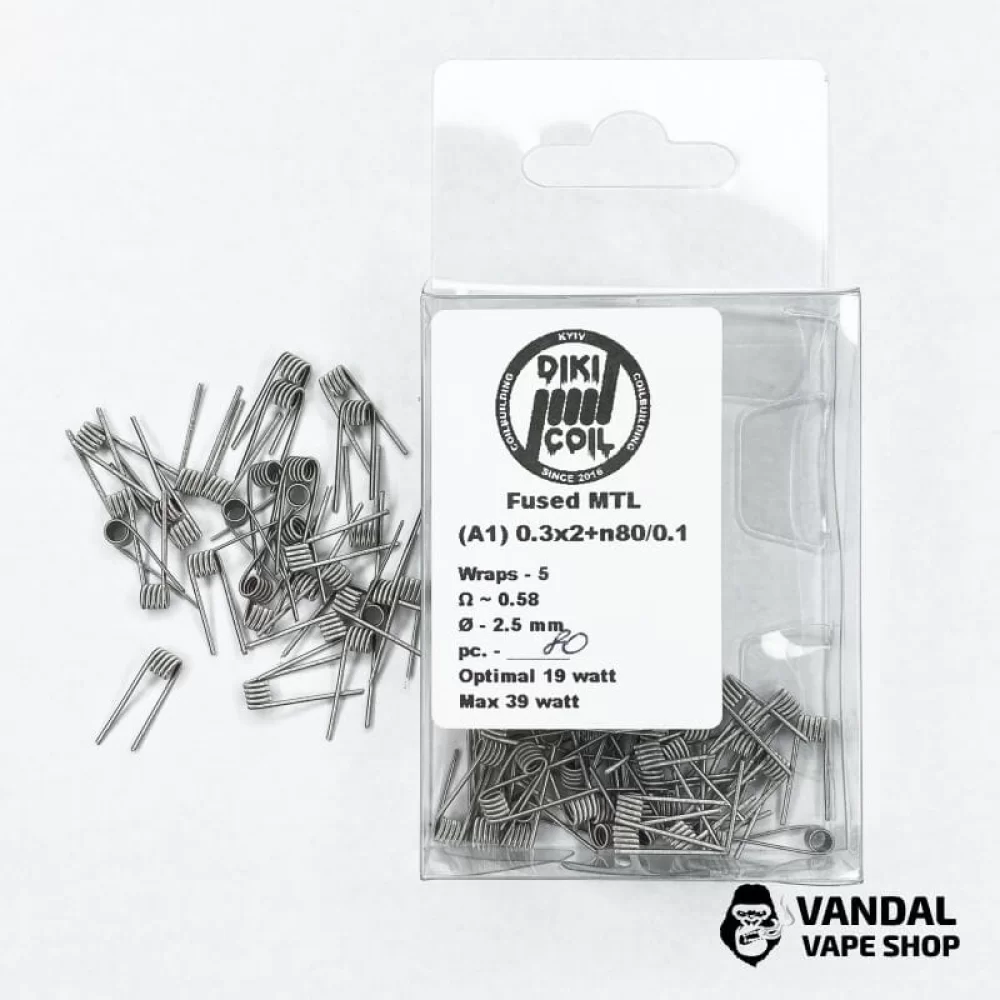 Готова спіраль Fused MTL 0,28 Ohm (A1) 0.3x2+n80/0.1