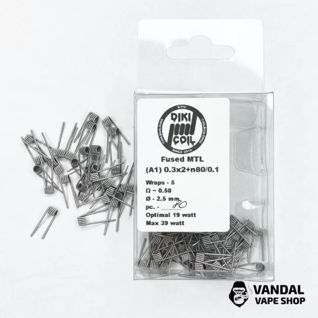 Готовая спираль Fused MTL 0,28 Ohm (A1) 0.3x2+n80/0.1