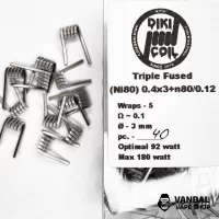 Triple Fused 0.1 Ohm (Ni80) 0.4x3+n80/0.12