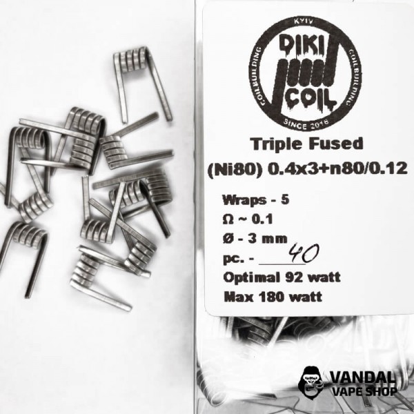 Triple Fused 0.1 Ohm (Ni80) 0.4x3+n80/0.12