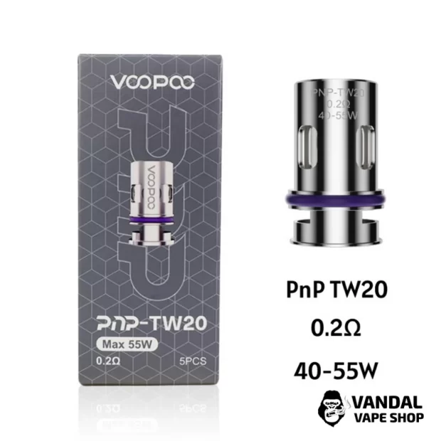 Оригінальний змінний випаровувач Voopoo PnP TW20 Coil з опором 0.2 Ом