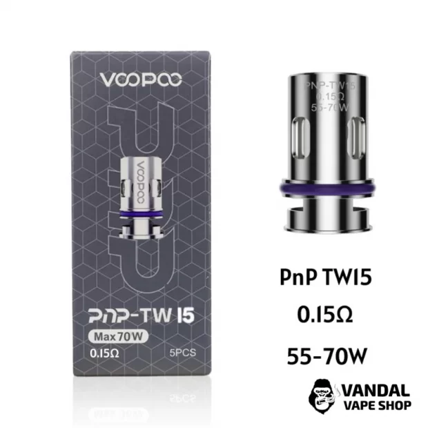 Оригінальний змінний випаровувач Voopoo PnP TW15 Coil з опором 0.15 Ом