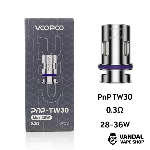 Оригінальний змінний випаровувач Voopoo PnP TW30 Coil з опором 0.3 Ом