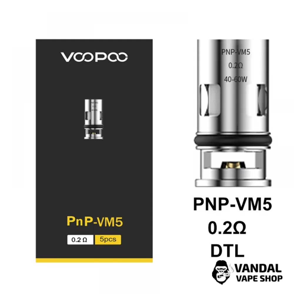 Сменный испаритель Voopoo PnP VM5 0.2 Ом Coil (Original) для DRAG S , DRAG X  Сменный испаритель Voopoo PnP VM5 0.2 Ом Coil (Original) для DRAG S , DRAG X
