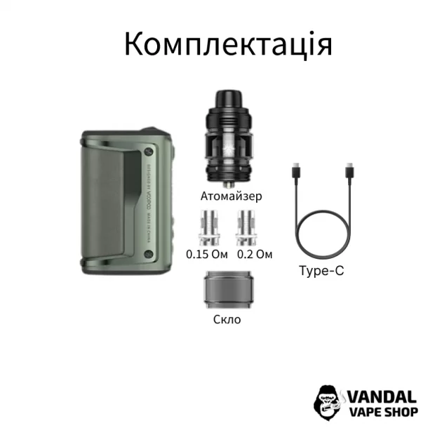 Стартовий набір Voopoo Argus GT 160W TC Kit в чорному кольорі