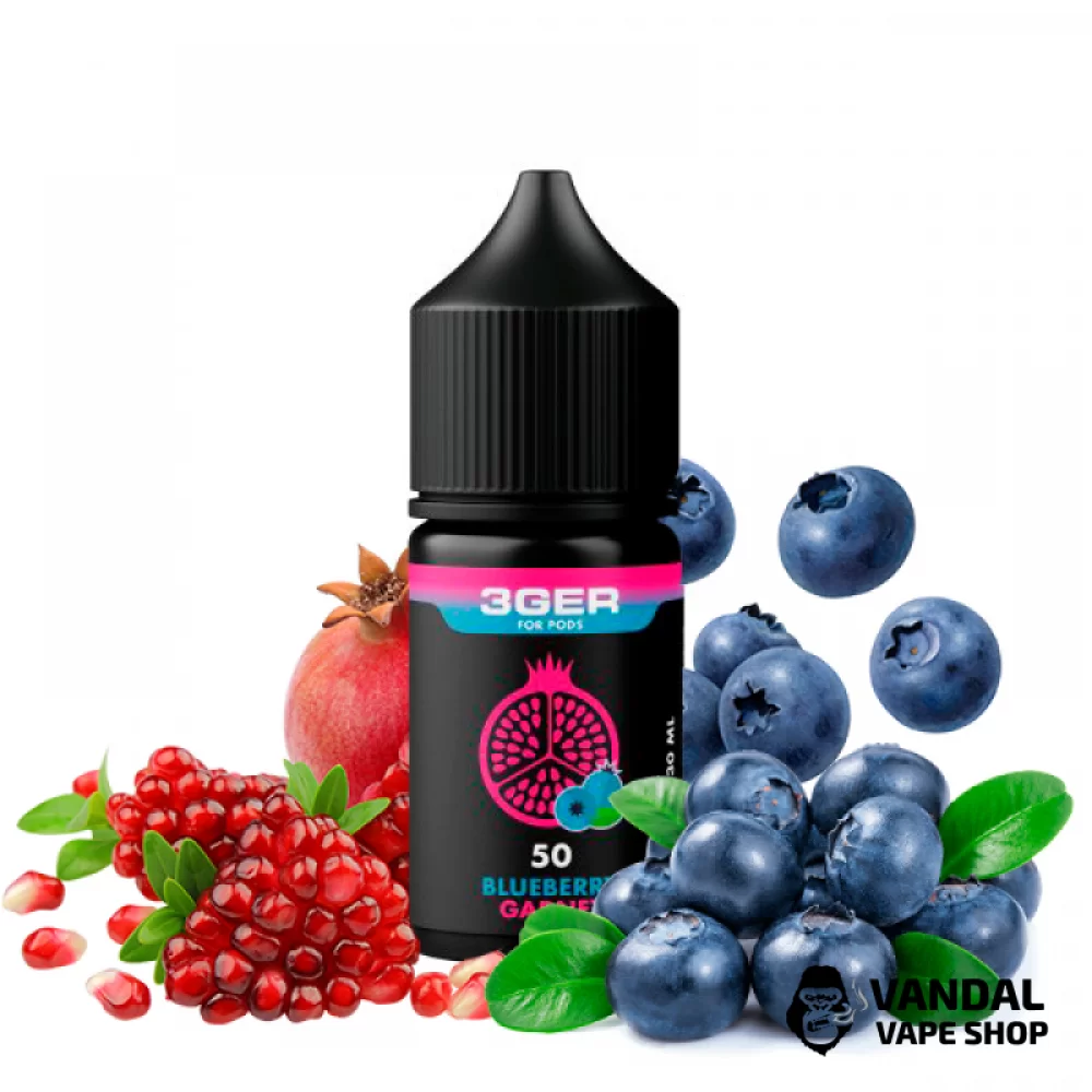 ЖИДКОСТЬ 3Ger Salt 30 мл, 35 мг НА СОЛЕВОМ НИКОТИНЕ со вкусом черники и граната