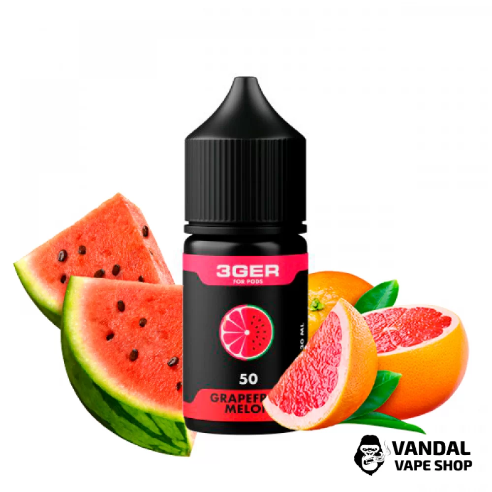 ЖИДКОСТЬ 3Ger Salt 30 мл, 50 мг НА СОЛЕВОМ НИКОТИНЕ со вкусом грейпфрута и арбуза