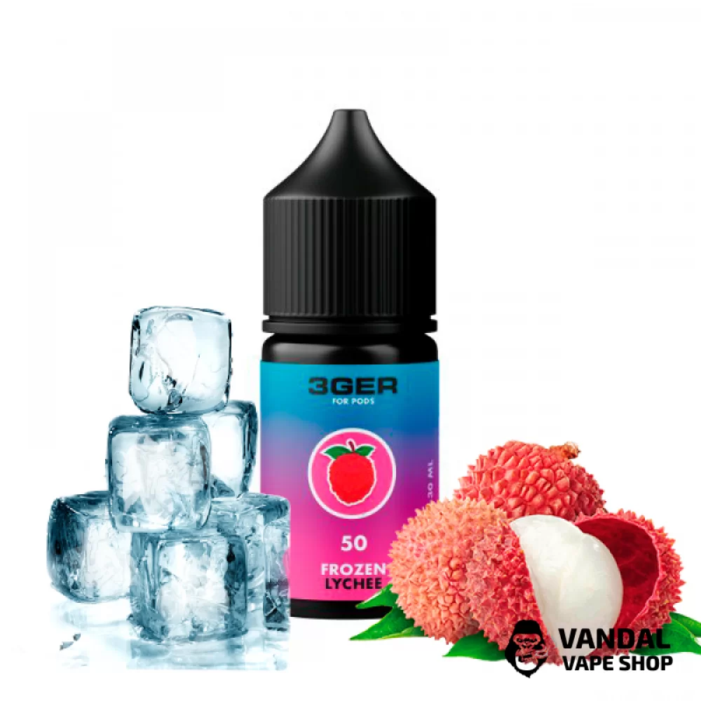 Рідина 3Ger Salt 30 мл 50 мг на сольовому нікотині зі смаком замороженого лічі Рідина 3Ger Salt 30 мл 50 мг на сольовому нікотині зі смаком замороженого лічі