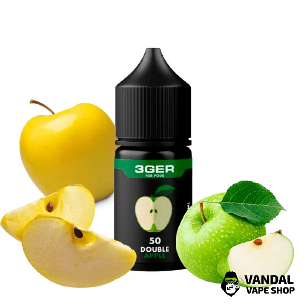 ЖИДКОСТЬ 3Ger Salt 30 мл, 35 мг НА СОЛЕВОМ НИКОТИНЕ со вкусом двойного яблока
