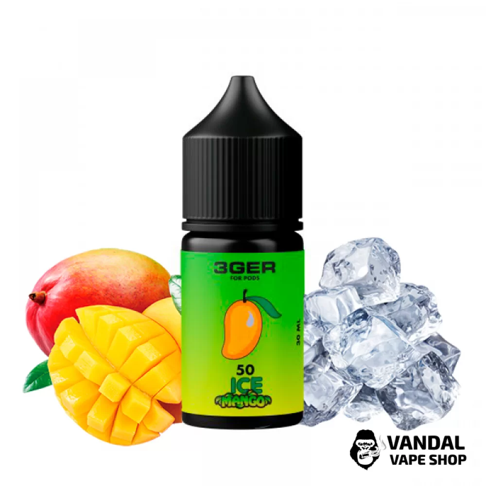 ЖИДКОСТЬ 3Ger Salt 30 мл, 50 мг НА СОЛЕВОМ НИКОТИНЕ со вкусом холодного манго