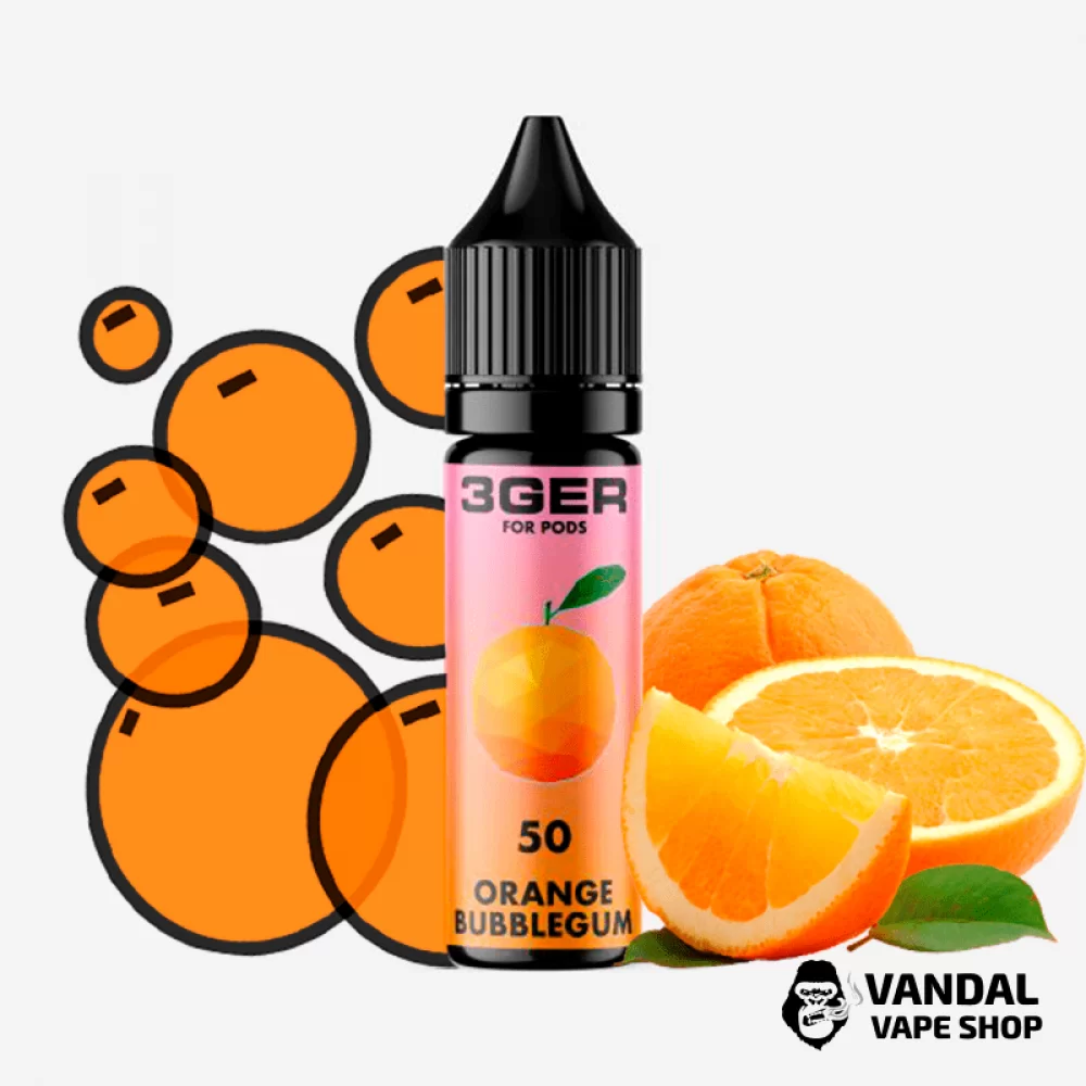 ЖИДКОСТЬ 3Ger Salt - Orange Bubblegum 15 мл 35 мг НА СОЛЕВОМ НИКОТИНЕ СО ВКУСОМ апельсиновой жвачки ЖИДКОСТЬ 3Ger Salt - Orange Bubblegum 15 мл 35 мг НА СОЛЕВОМ НИКОТИНЕ СО ВКУСОМ апельсиновой жвачки