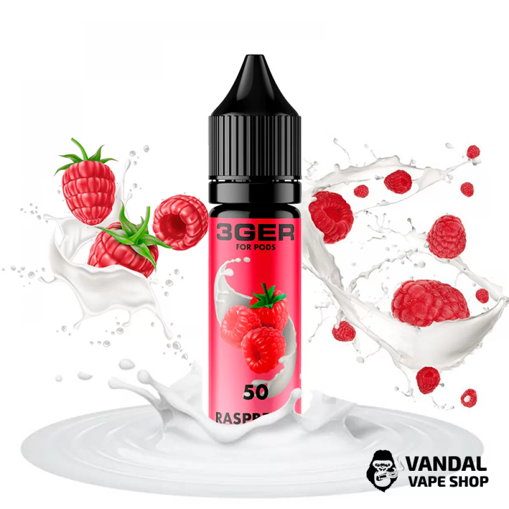 ЖИДКОСТЬ 3Ger Salt - Raspberry Cream 15 мл 50 мг НА СОЛЕВОМ НИКОТИНЕ СО ВКУСОМ малины и сливочного крема
