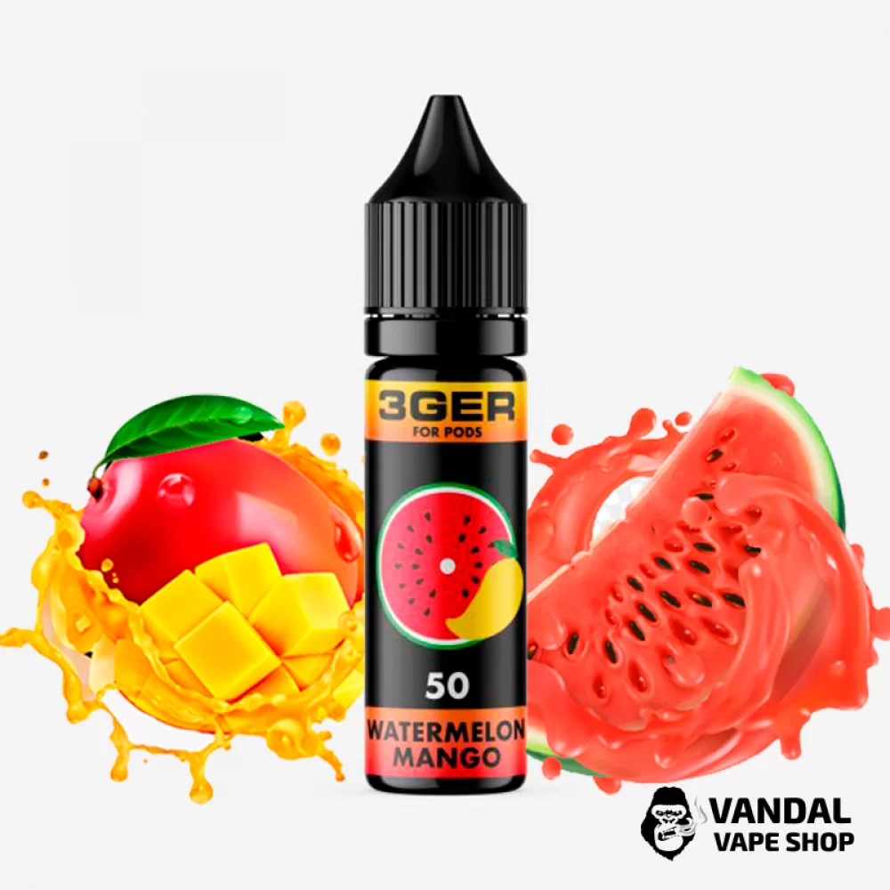 ЖИДКОСТЬ 3Ger Salt - Watermelon Mango 15 мл 50 мг НА СОЛЕВОМ НИКОТИНЕ СО ВКУСОМ арбуза и манго ЖИДКОСТЬ 3Ger Salt - Watermelon Mango 15 мл 50 мг НА СОЛЕВОМ НИКОТИНЕ СО ВКУСОМ арбуза и манго