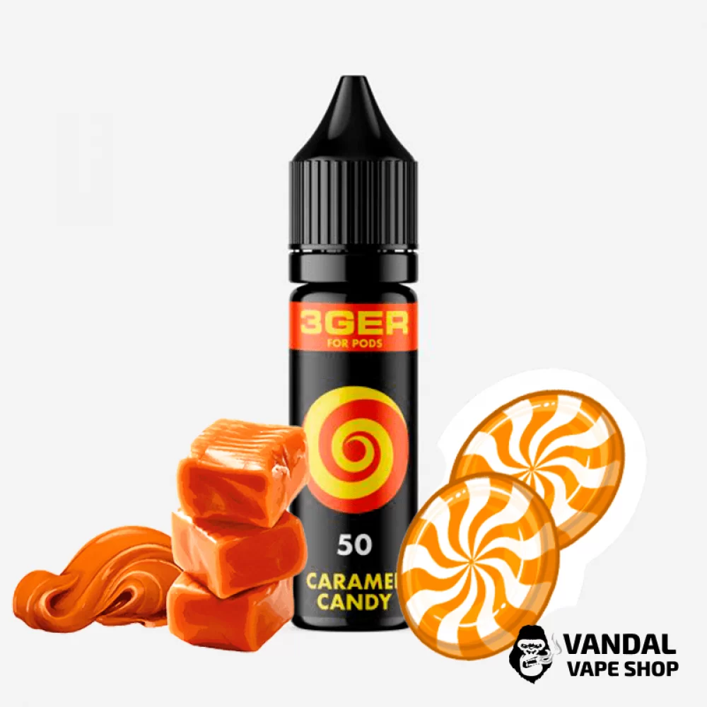 ЖИДКОСТЬ 3Ger Salt - Caramel Candy 15 мл 35 мг НА СОЛЕВОМ НИКОТИНЕ СО ВКУСОМ карамельных конфет