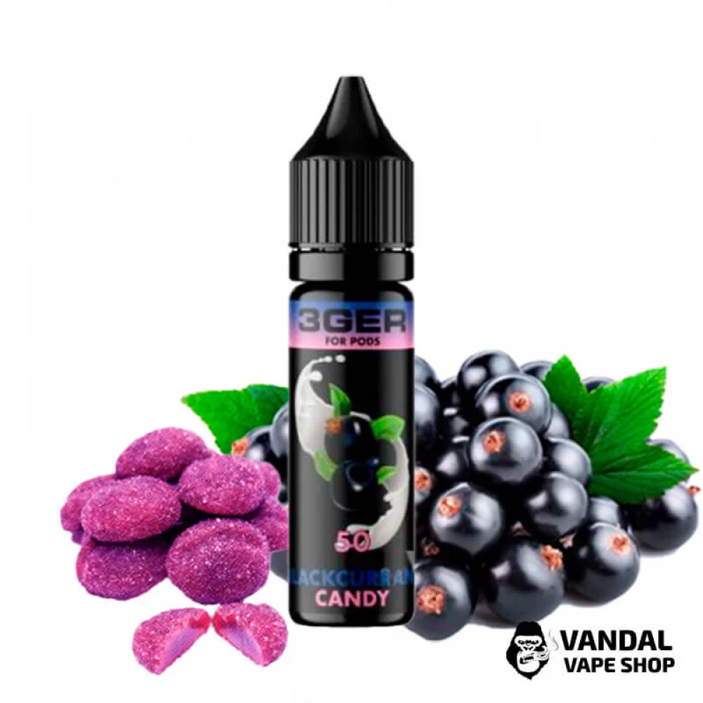 ЖИДКОСТЬ 3Ger Salt Blackcurrant Candy 15 мл 50 мг НА СОЛЕВОМ НИКОТИНЕ СО ВКУСОМ конфет из черной смородины
