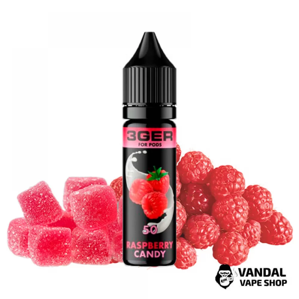 ЖИДКОСТЬ 3Ger Salt 15 мл 50 мг НА СОЛЕВОМ НИКОТИНЕ СО ВКУСОМ малиновых конфет