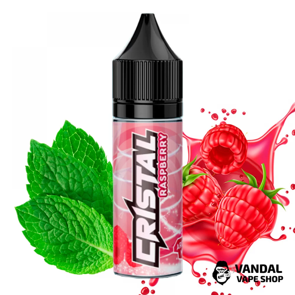 Рідина Cristal Salt - 15 мл, 50 мг на сольовому нікотині зі смаком малини з м'ятою та ментолом