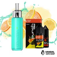Набор S: VooPoo Doric Q Mint Green + Punch Citrus Blast 15 мл 50 мг	