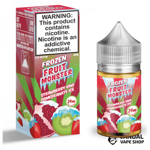 Преміальна сольова рідина Frozen Fruit Monster Salt 30 мл, 48 мг зі смаком полуниці, ківі та граната з холодком