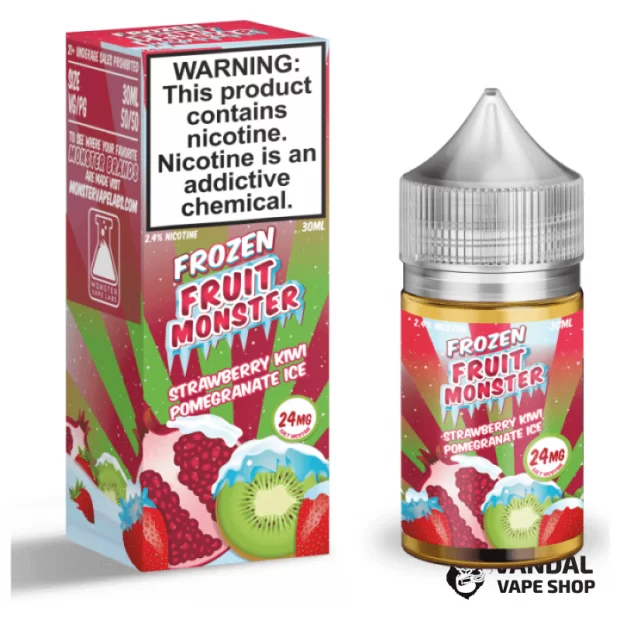 Преміальна сольова рідина Frozen Fruit Monster Salt 30 мл зі смаком полуниці, ківі та граната з холодком