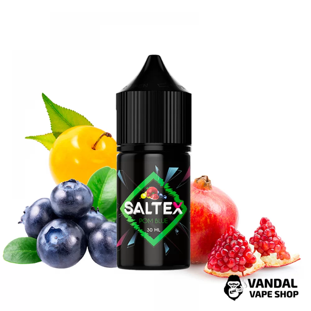 Жидкость Saltex 30 мл,45 мг на солевом никотине со вкусом граната,вишни и черники Жидкость Saltex 30 мл,45 мг на солевом никотине со вкусом граната,вишни и черники