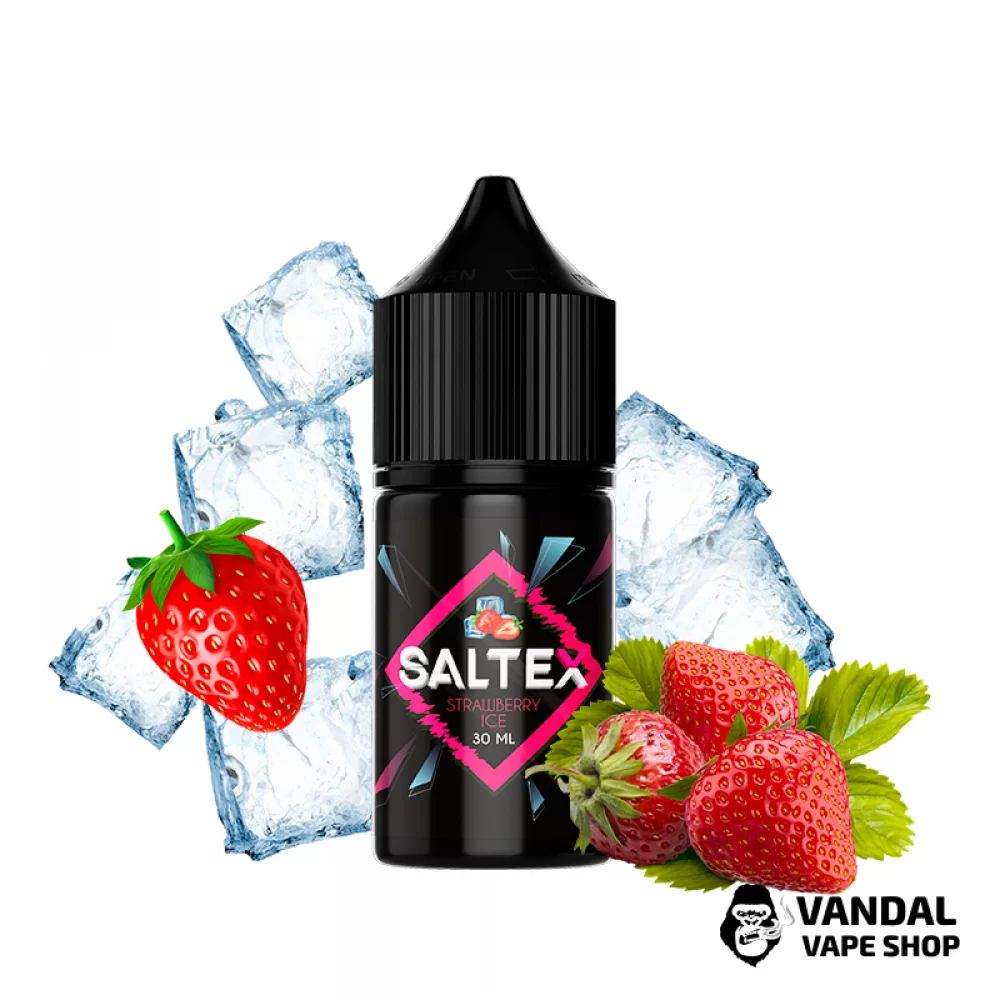 Жидкость Saltex 30 мл, 25 мг на солевом никотине со вкусом клубники со льдом Жидкость Saltex 30 мл, 25 мг на солевом никотине со вкусом клубники со льдом