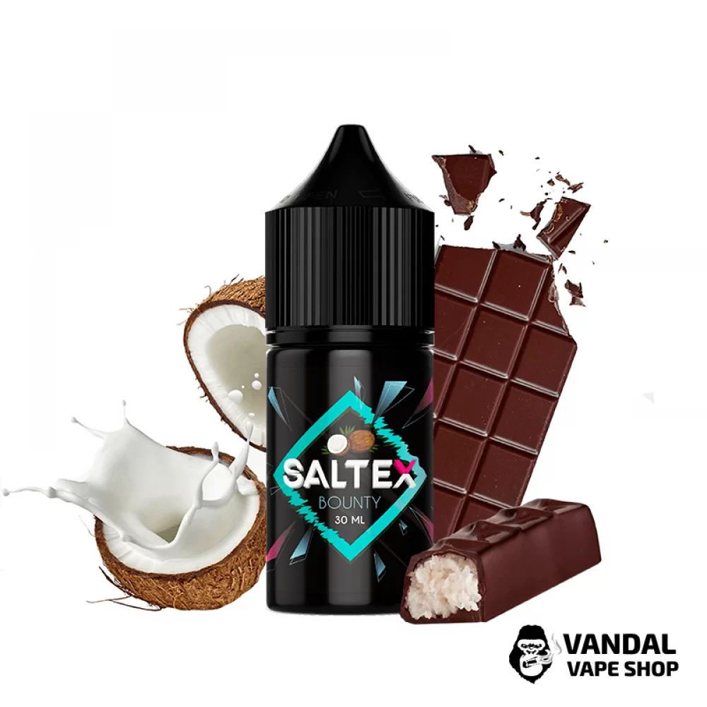 Жидкость Saltex 30 мл, 25 мг на солевом никотине со вкусом кокоса с шоколадом Жидкость Saltex 30 мл, 25 мг на солевом никотине со вкусом кокоса с шоколадом