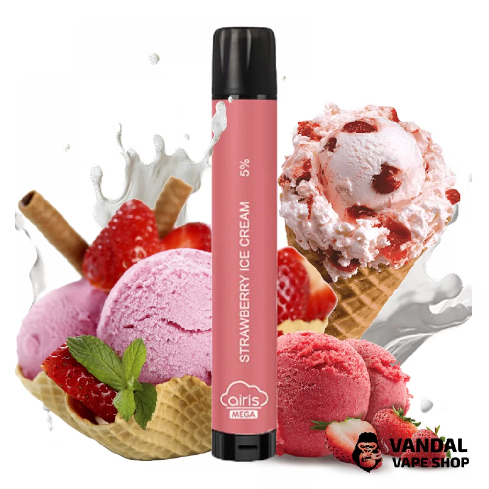 Одноразка Airis Mega 2000 Disposable Vape 5% со вкусом клубничного мороженого
