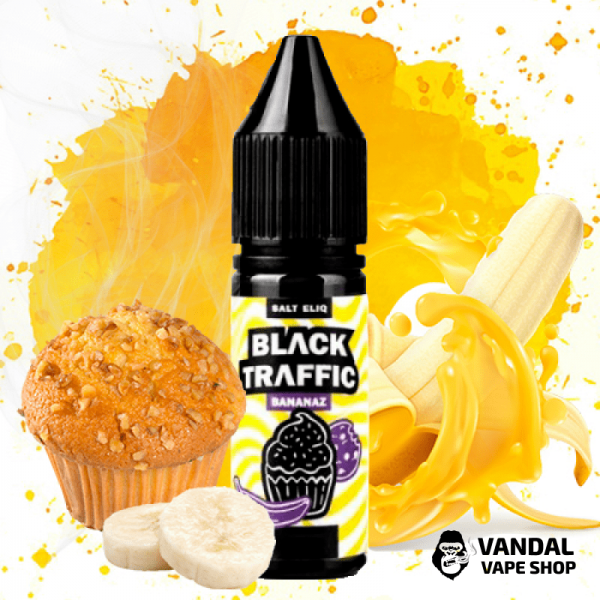 РІДИНА Black Triangle Salt Black Traffic Bananaz, 15 мл, 50 мг НА СОЛЬОВОМУ НІКОТИНІ З СМАКОМ бананового кексу